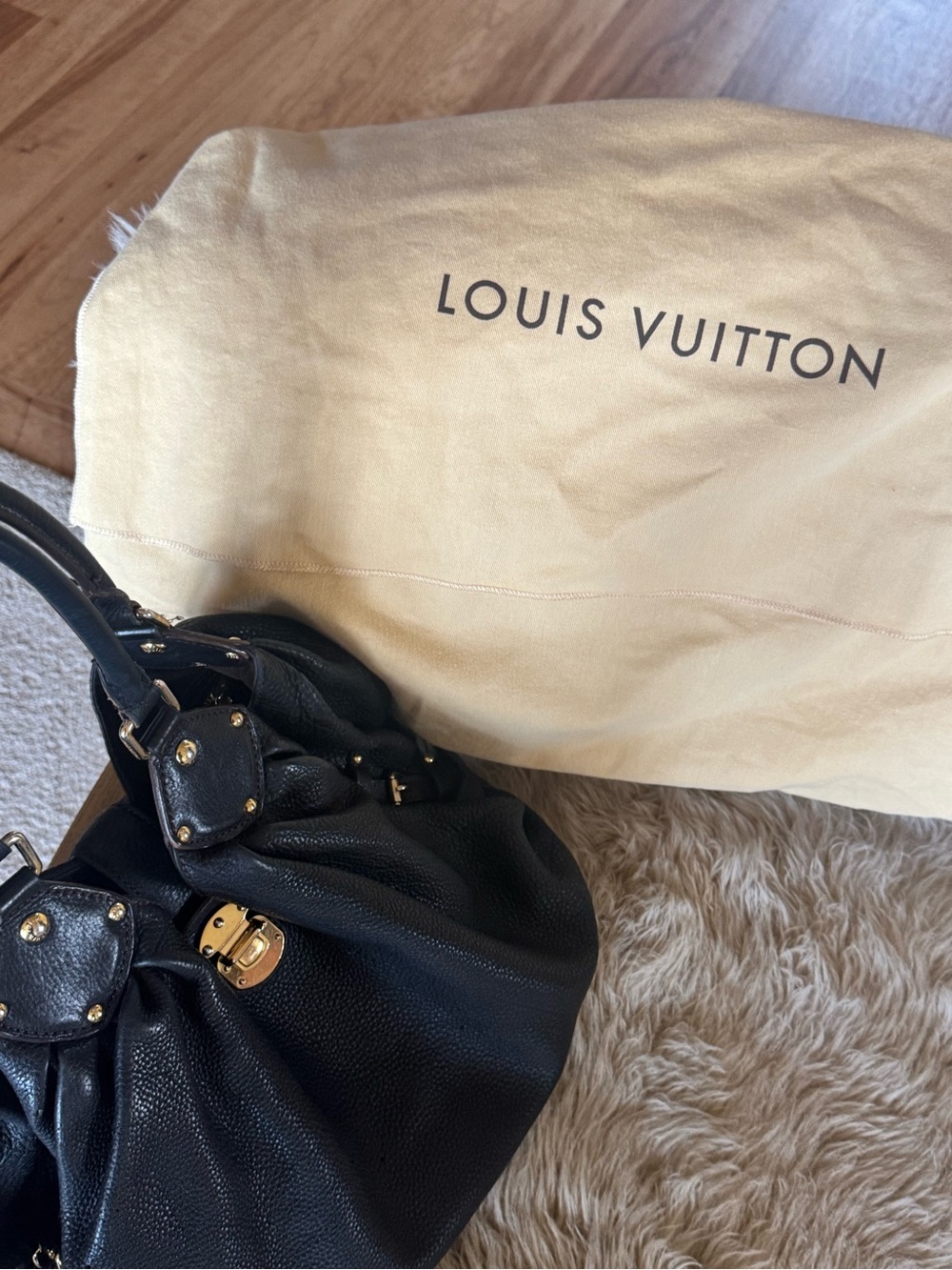Louis Vuitton Black Monogram Mahina large tote